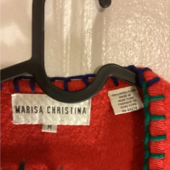 Vintage Vest Marisa Christina Red and Green Holiday - Picture 4 of 8